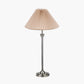 Salvatore Antique Silver Metal Table Lamp Base with Amelia 40cm Natural Linen Hard Pleat Tapered Lampshade