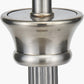 Salvatore Antique Silver Metal Table Lamp Base with Thiago 35cm Ocean Blue Stripe Mushroom Pleat Tapered Lampshade