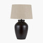 Espresso Black Brown Glaze Effect Ceramic Table Lamp