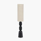 Sahana Black Ribbed Slim Wood Table Lamp