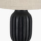 Sahana Black Ribbed Slim Wood Table Lamp