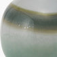 Juno Sage and Mist Ombre Glass Table Lamp with Henry 30cm White Handloom Cylinder Lampshade