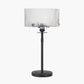 Clara Ribbed Glass Black Metal Round Table Lamp