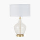 Rowen Clear Bottle Shaped Glass and Champagne Metal Table Lamp