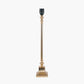 Claudius Gold Metal Stick Table Lamp Base with Henry 30cm White Handloom Cylinder Lampshade