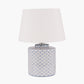 Demetri Grey and Blue Detail Ceramic Table Lamp