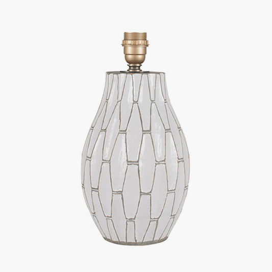 Gaudi White Stoneware Geometric Table Lamp Base