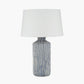 Bude Blue and White Stripe Stoneware Table Lamp Base