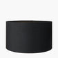 Zuri Large Antique Brass Metal Pot Table Lamp Base with Harry 45cm Black Cotton Mix Cylinder Lampshade