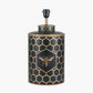 Black Honeycomb Hand Painted Metal Table Lamp Base with Harry 45cm Taupe Cotton Mix Cylinder Lampshade