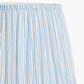Captiva Grey Wash Mango Wood Table Lamp Base with Thiago 35cm Ocean Blue Stripe Mushroom Pleat Tapered Lampshade