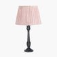 Captiva Antique Black Mango Wood Table Lamp Base with Thiago 35cm Cinnamon Stripe Mushroom Pleat Tapered Lampshade