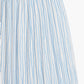 Captiva Antique Black Mango Wood Table Lamp Base with Thiago 35cm Ocean Blue Stripe Mushroom Pleat Tapered Lampshade