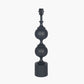 Asilah Matt Black Aluminium Tall Footed Table Lamp Base with Lino 40cm White Self Lined Linen Cylinder Lampshade
