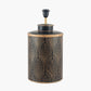 Deco Black Geo Art Deco Hand Painted Table Lamp Base with Harry 40cm Taupe Cotton Mix Cylinder Lampshade