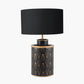 Chrysler Black Art Deco Hand Painted Table Lamp Base with Harry 35cm Black Cotton Mix Cylinder Lampshade