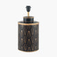 Chrysler Black Art Deco Hand Painted Table Lamp Base with Harry 35cm Taupe Cotton Mix Cylinder Lampshade