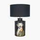 Pointer Black Hand Painted Dog Table Lamp Base with Harry 40cm Black Cotton Mix Cylinder Lampshade