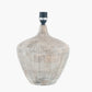 Manaia White Wash Textured Wood Table Lamp Base with Scallop 35cm Blue Ombre Soft Pleated Tapered Lampshade