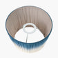 Manaia White Wash Textured Wood Table Lamp Base with Scallop 35cm Blue Ombre Soft Pleated Tapered Lampshade