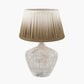 Manaia White Wash Textured Wood Table Lamp Base with Scallop 35cm Taupe Ombre Soft Pleated Tapered Lampshade