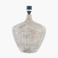 Manaia White Wash Textured Wood Table Lamp Base
