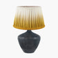 Manaia Antique Black Textured Wood Table Lamp Base with Scallop 35cm Mustard Ombre Soft Pleated Tapered Lampshade