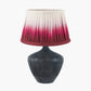 Manaia Antique Black Textured Wood Table Lamp Base with Scallop 35cm Scallop 35cm Red Ombre Soft Pleated Tapered Lampshade