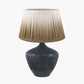 Manaia Antique Black Textured Wood Table Lamp Base with Scallop 35cm Taupe Ombre Soft Pleated Tapered Lampshade