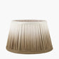 Manaia Antique Black Textured Wood Table Lamp Base with Scallop 35cm Taupe Ombre Soft Pleated Tapered Lampshade