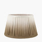 Manaia Antique Black Textured Wood Table Lamp Base with Scallop 35cm Taupe Ombre Soft Pleated Tapered Lampshade