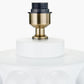 Kari Circle Pattern Ceramic Table Lamp Base with Harry 40cm Steel Grey Cotton Mix Cylinder Lampshade
