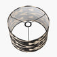 Rhode Matt Black Stick Metal Table Lamp Base with Lars 30cm Black Ikat Patterned Cylinder Lampshade