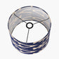 Rhode Matt Black Stick Metal Table Lamp Base with Lars 30cm Ocean Blue Ikat Patterned Cylinder Lampshade