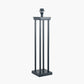 Langston Matt Black Metal Column Table Lamp Base with Lino 40cm White Self Lined Linen Cylinder Lampshade