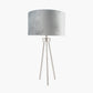 Houston Brushed Silver Metal Tripod Table Lamp