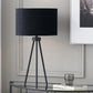 Houston Matt Black Metal Tripod Table Lamp
