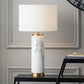 Carrara Marble Effect Ceramic Tall Table Lamp