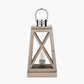 Devon Grey Wood and Chrome Lantern Table Lamp