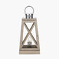 Devon Grey Wood and Chrome Lantern Table Lamp