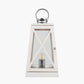 Devon White Wash and Chrome Lantern Table Lamp
