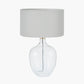 Islay Clear Bubble Glass Table Lamp Base with Harry 40cm Ivory Cotton Mix Cylinder Lampshade