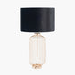 Dania French Gold Metal Wire Tall Table Lamp Base with Bow 45cm Black Velvet Cylinder Lampshade