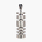 Elon Silver Metal Stacked Cylinder Table Lamp Base with Bow 35cm Black Velvet Cylinder Lampshade