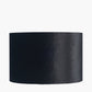 Elon Silver Metal Stacked Cylinder Table Lamp Base with Bow 35cm Black Velvet Cylinder Lampshade
