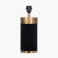 Dempsey Black Velvet and Antique Gold Metal Table Lamp Base
