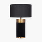 Dempsey Black Velvet and Antique Gold Metal Table Lamp Base