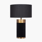 Dempsey Black Velvet and Antique Gold Metal Table Lamp Base