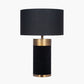 Dempsey Black Velvet and Antique Gold Metal Table Lamp Base
