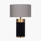 Dempsey Black Velvet and Antique Gold Metal Table Lamp Base